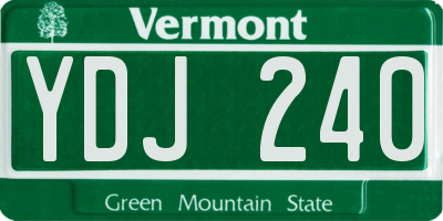 VT license plate YDJ240