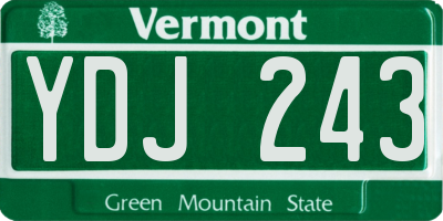 VT license plate YDJ243