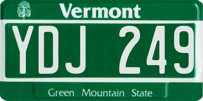 VT license plate YDJ249
