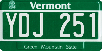 VT license plate YDJ251