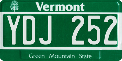 VT license plate YDJ252