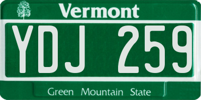 VT license plate YDJ259