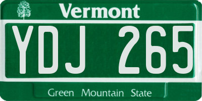 VT license plate YDJ265