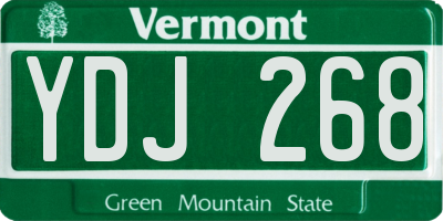 VT license plate YDJ268