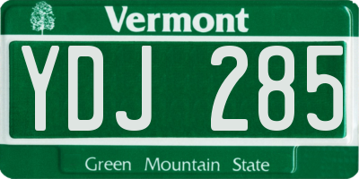 VT license plate YDJ285