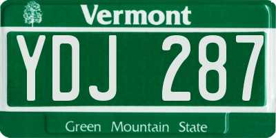 VT license plate YDJ287