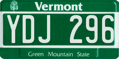 VT license plate YDJ296