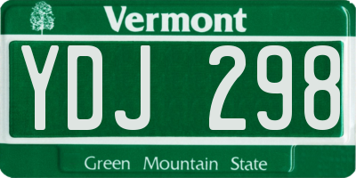VT license plate YDJ298