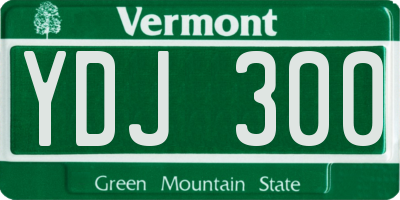 VT license plate YDJ300