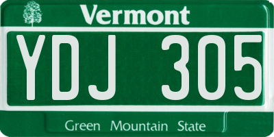 VT license plate YDJ305