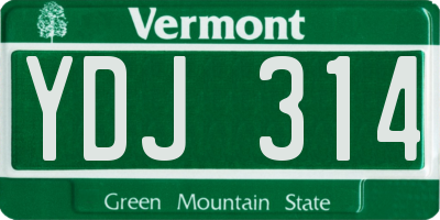 VT license plate YDJ314