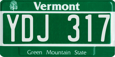 VT license plate YDJ317