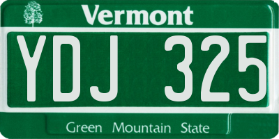 VT license plate YDJ325