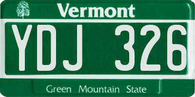 VT license plate YDJ326