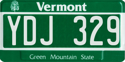 VT license plate YDJ329