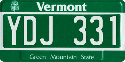 VT license plate YDJ331