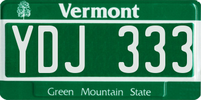 VT license plate YDJ333