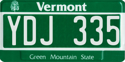 VT license plate YDJ335