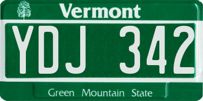 VT license plate YDJ342