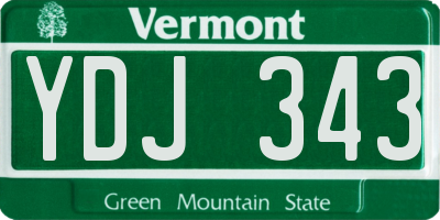 VT license plate YDJ343