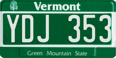 VT license plate YDJ353