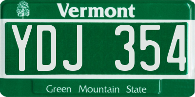 VT license plate YDJ354