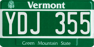 VT license plate YDJ355