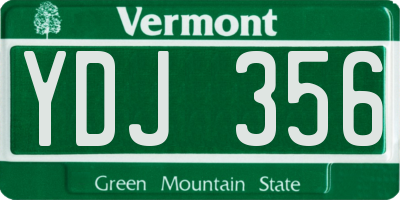 VT license plate YDJ356