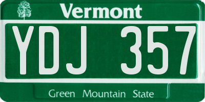 VT license plate YDJ357