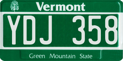 VT license plate YDJ358