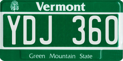 VT license plate YDJ360