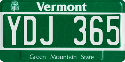VT license plate YDJ365
