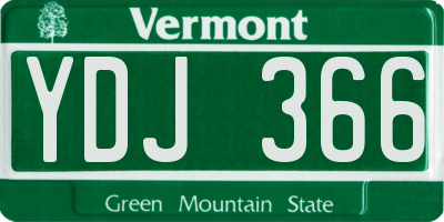 VT license plate YDJ366