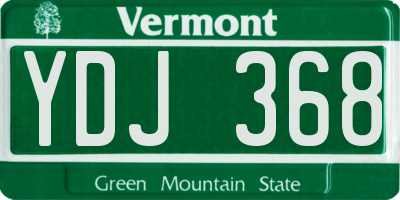 VT license plate YDJ368