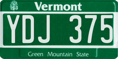 VT license plate YDJ375