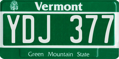 VT license plate YDJ377