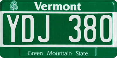 VT license plate YDJ380
