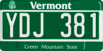 VT license plate YDJ381