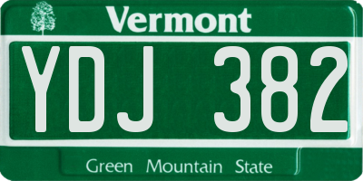VT license plate YDJ382