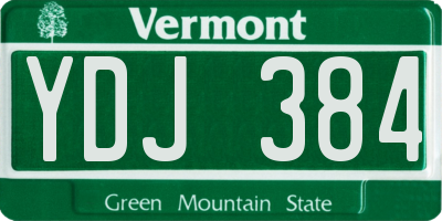 VT license plate YDJ384