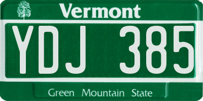 VT license plate YDJ385