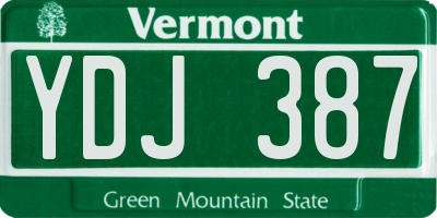 VT license plate YDJ387