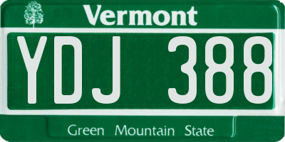VT license plate YDJ388