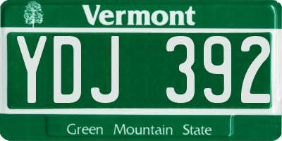 VT license plate YDJ392