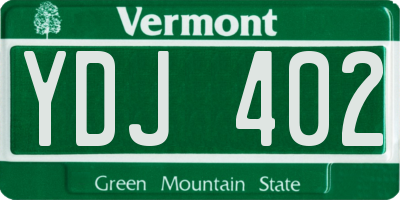 VT license plate YDJ402
