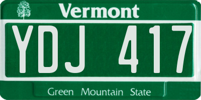 VT license plate YDJ417