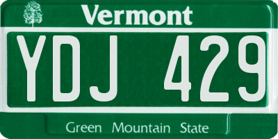VT license plate YDJ429