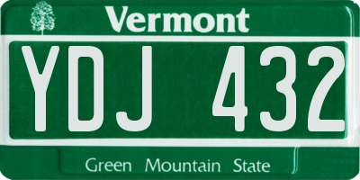 VT license plate YDJ432