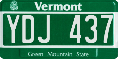 VT license plate YDJ437