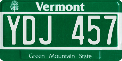 VT license plate YDJ457